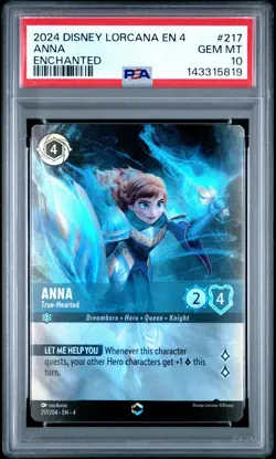 2024 DISNEY LORCANA EN 4-URSULA'S RETURN ENCHANTED ANNA - TRUE-HEARTED PSA 10 - Image 1