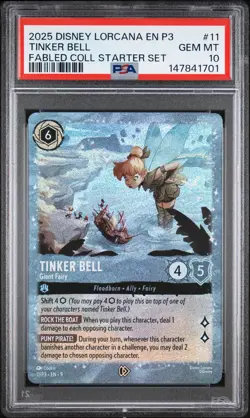 2025 DISNEY LORCANA EN P3-PROMO #11 TINKER BELL - GIANT FAIRY PSA 10 - Image 1
