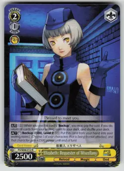 Elizabeth: Requester of Miscellany Persona 3 P3/SE46-E12N NM Weiss Schwarz - Image 1