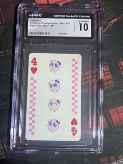 POKEMON PIPIPI ADVENTURE PLAYING CARDS 4 OF HEARTS JIGGLYPUFF CGC Gem Mint 10 - Image 1