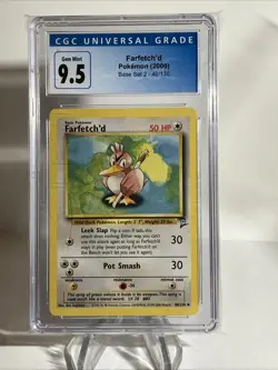 Pokemon 2000 Base Set 2#040/130 Farfetch'd Card CGC 9.5🔥 - Image 1
