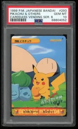 Pokemon Japanese Carddass 1999 293 Pikachu & Others Card PSA 10 68804052 - Image 1