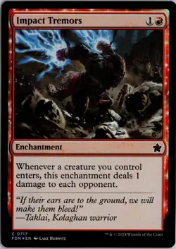 Impact Tremors 717 Common Foundations Magic: The Gathering Foil Near Mint - Image 1