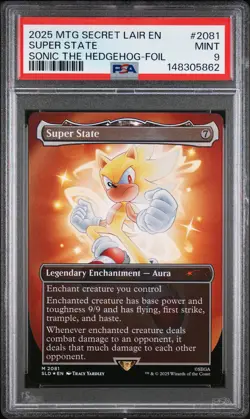 2025 MTG SECRET LAIR DROP SONIC: FRIENDS & FOES-FOIL #2081 SUPER STATE PSA 9 - Image 1