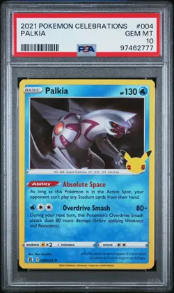 Pokemon Card PSA 10 PALKIA Holo Rare #004 Sword & Shield Celebrations - Image 1
