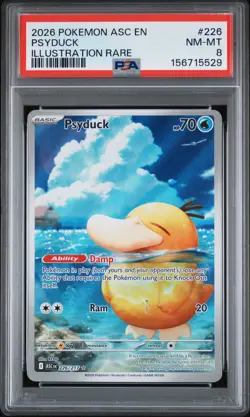 2026 Pokemon Ascended Heroes Psyduck #226 PSA 8 Illustration Rare IR - Image 1