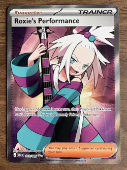 Pokemon ME04: Chaos Rising Roxie's Performance 112/086 Full Art Trainer Holo - Image 1