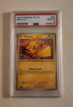 Pokemon TCG Pikachu 051/162 SV05 Temporal Forces Regular English PSA 10 LOW POP - Image 1