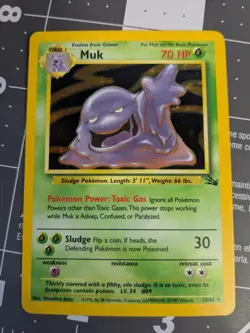 1999 Pokemon Muk 13/62 Fossil Holo NM - Image 1