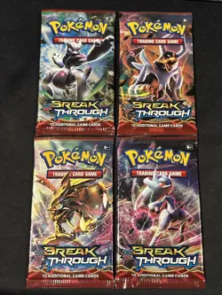 (x4) 2015 Pokemon XY BreakThrough Booster Packs (Complete Art-Set) - Image 1