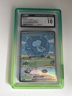 Pokemon Mew ex 232/091 SIR Bubble Mew Paldean Fates CGC 10 GEM MINT with Guard - Image 1