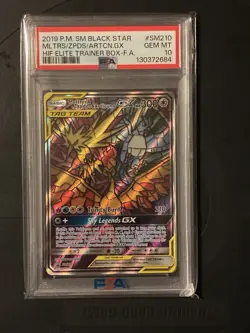 Pokemon Moltres & Zapdos & Articuno GX Hidden Fates ETB FA Promo SM210 PSA 10 - Image 1
