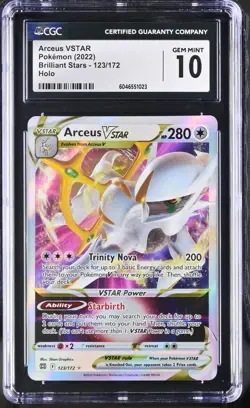 Pokemon Brilliant Stars Arceus VSTAR 123/172 CGC Gem-MT 10 Holo Rare 2022 - Image 1