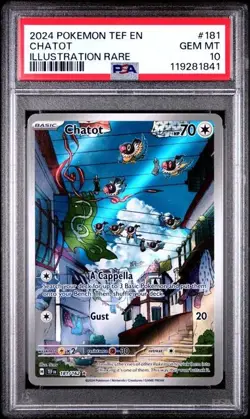 Pokemon Chatot SV Temporal Forces 181/162 Illustration Rare Holo PSA 10 Mint 181 - Image 1