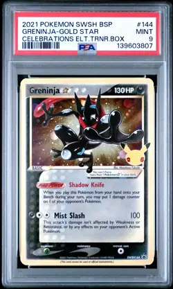 Pokemon TCG Greninja Gold Star SWSH144 25th Celebrations Promo PSA 9 - Image 1