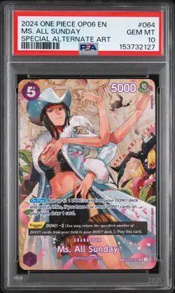 2024 ONE PIECE OP06-WINGS OF THE CAPTAIN #064 MS. ALL SUNDAY PSA 10 - Image 1