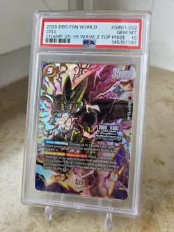 Dragon Ball Super Card Game Fusion World Cell SB01-012 SR Championship PSA 10 - Image 1