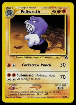 Pokemon Card - Poliwrath Neo Discovery 28/75 Rare - Image 1
