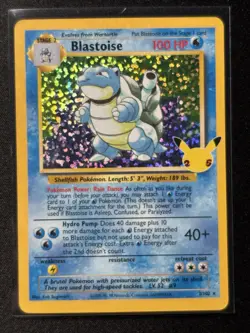 Pokemon Blastoise Base Set Holo Rare 2/102 100HP Stage 2 English Card - Image 1