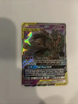 Pokemon TCG Trevenant & Dusknoir GX Black Star Promos SM217 Holo Card DAMAGED - Image 1