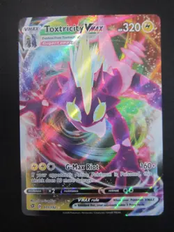TOXTRICITY VMAX FULL ART HOLO POKEMON CARD 071/192 REBEL CLASH NEVER PLAYED NM- - Image 1