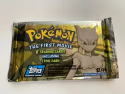 1 x Topps Pokemon The First Movie SEALED Pack of 8 Trading Cards - Blue Logo - Image 1