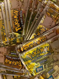 1 x Topps Pokemon The First Movie SEALED Pack of 8 Trading Cards - Blue Logo - Image 3