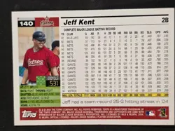 Jeff Kent 140 Topps Chrome Refractor LP Sports Card - Image 2