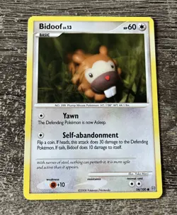 Bidoof 54/100 Pokemon Common Stormfront Card LP - Image 1