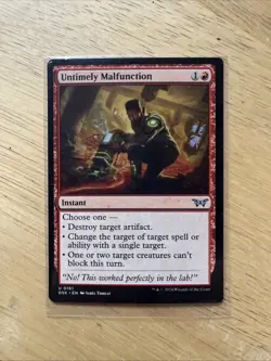 MTG Magic The Gathering Untimely Malfunction DSK Red Instant Protection - Image 1