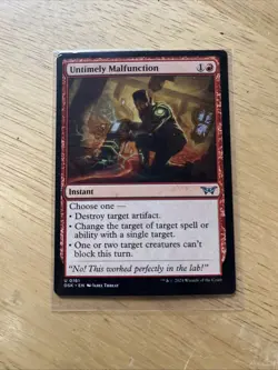 MTG Magic The Gathering Untimely Malfunction DSK Red Instant Protection - Image 2