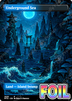 Underground Sea FOIL Original Dual Land Proxy Card Custom Japanese Art Design - Image 1
