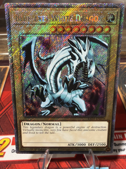 YuGiOh Blue-Eyes White Dragon (Platinum Secret) RA03-EN079 1st Ed NM/VLP LOB art - Image 1
