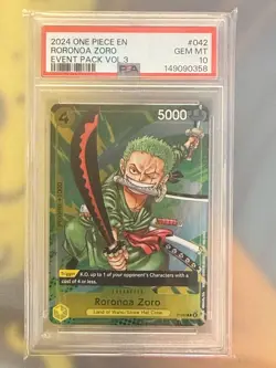 ONE PIECE EVENT PACK VOL.3 #042 RORONOA ZORO PSA 10 P-042 English - Image 5