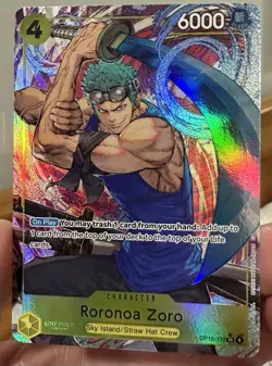 Roronoa Zoro OP15-113 SR Alt Art Adventure on Kami's Island One Piece TCG Eng NM - Image 1