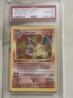 1999 Pokemon TCG Charizard Base Set Holo Rare Card 4/102 PSA 10 - Image 1