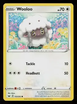 Wooloo (153) SWSH01: Sword & Shield Base Set #153/202 Common Pokemon Card - Image 1