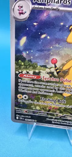 2026 Pokemon Chaos Rising #090/086 Ampharos Illustration Rare Full Art B2 - Image 4
