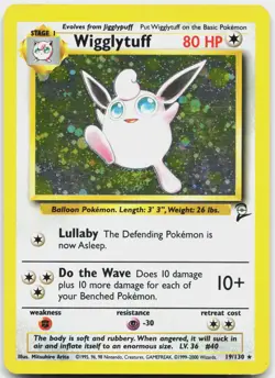 Wigglytuff 19/130 Holo Rare Base Set 2 Pokemon Moderately Played - Image 1