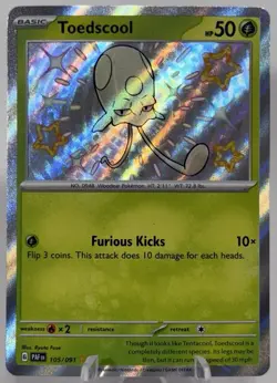 Pokemon TCG Toedscool 105/091 S&V Paldean Fates SHINY Holo Ultra Rare 2024 [NM] - Image 1