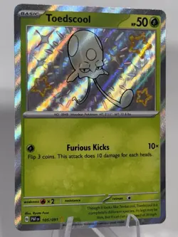 Pokemon TCG Toedscool 105/091 S&V Paldean Fates SHINY Holo Ultra Rare 2024 [NM] - Image 2