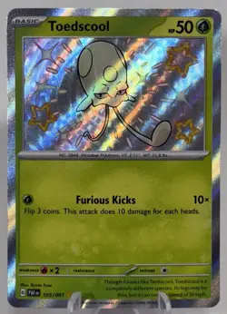 Pokemon TCG Toedscool 105/091 S&V Paldean Fates SHINY Holo Ultra Rare 2024 [NM] - Image 3