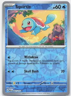 Squirtle 007/165 Common 151 Pokemon Reverse Holo Near Mint - Image 1