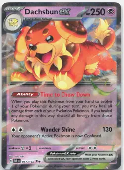 Dachsbun ex 67/142 Double Rare Stellar Crown Pokemon Near Mint - Image 1
