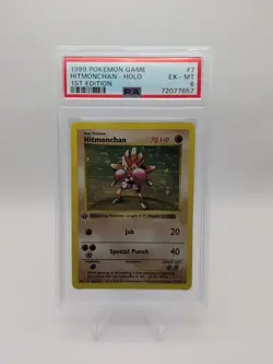 PSA 6 EX-MT Hitmonchan 7/102 Base Set (Shadowless) Holo Pokemon 1999 - Image 1