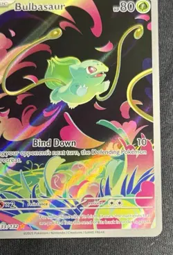 2025 Bulbasaur - 133/132 Illustration Rare Holo NM ME01: Mega Evolution Pokemon - Image 4