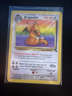 Dragonite 19/62 Fossil Non Holo Rare Pokemon Card WOTC 1999 Vintage Set NM - Image 1