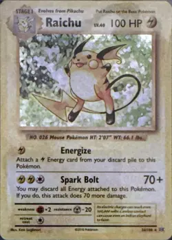 Raichu 36/108 Holo Rare Evolutions Pokemon Near Mint - Image 1