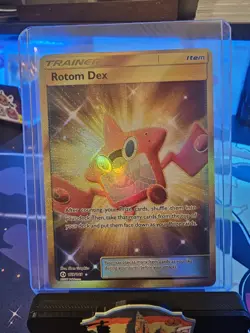 Pokemon TCG Rotom Dex 159/149 Sun & Moon Gold Secret Rare Fresh out of pack NP - Image 2