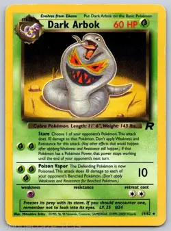 Dark Arbok 19/82 Rare Team Rocket Pokemon MP - Image 1